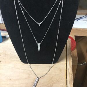 Three Delicate Silver Minimalist Necklaces For Layering, Mix Matching
